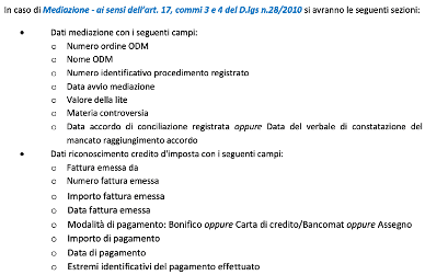 documentazione da presentare credito di imposta mediazione